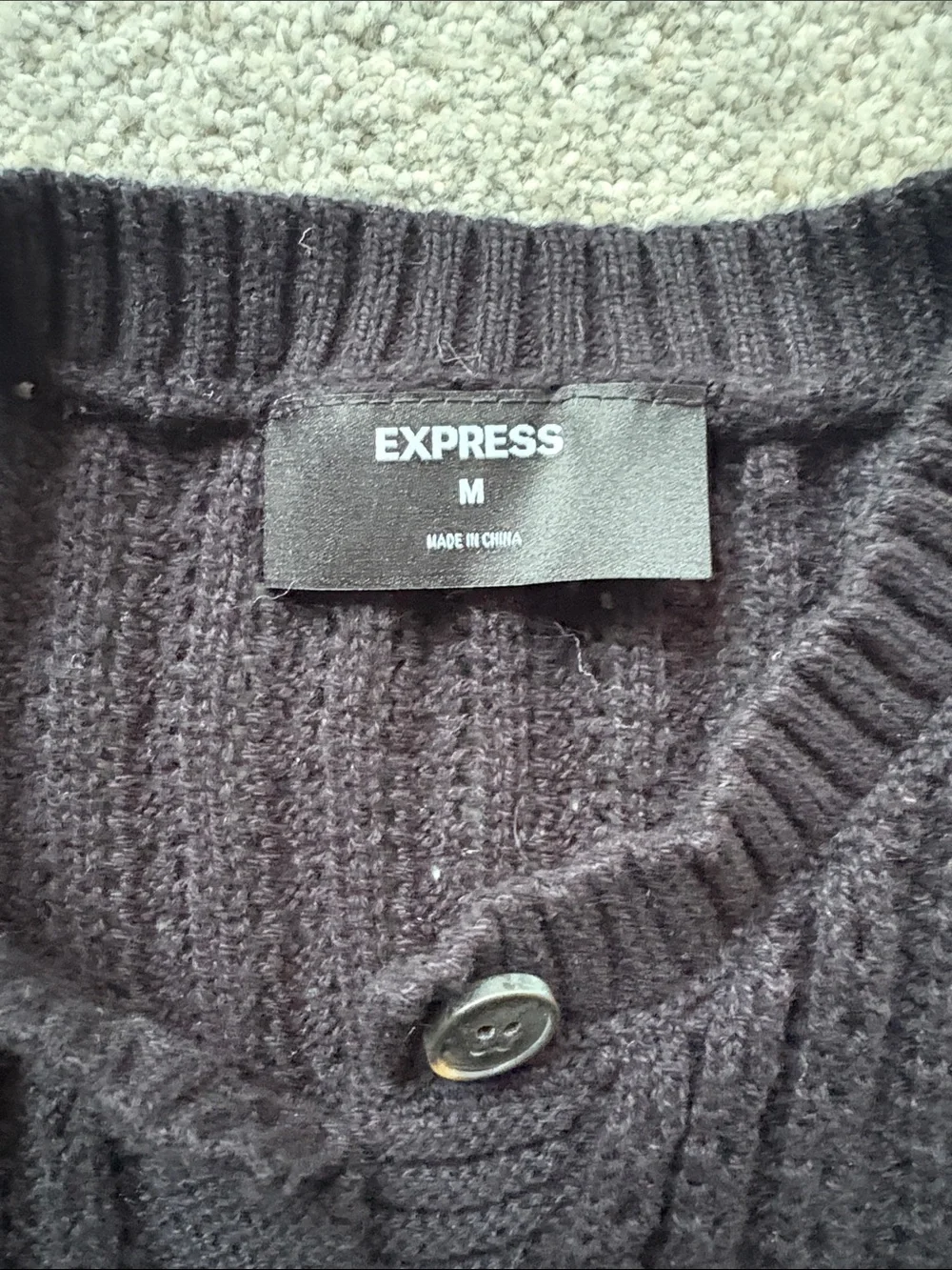 Open Knit Crew Neck Button Front Sweater Vest